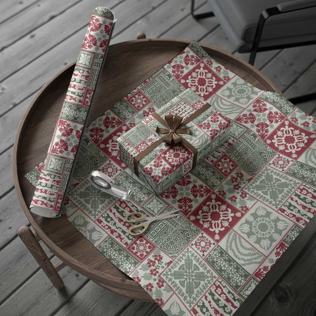 Mele Kalikimaka Hawaii Christmas Wrapping Paper Aloha Spirit with Hawaiian Quilt Pattern - Polynesian Pride