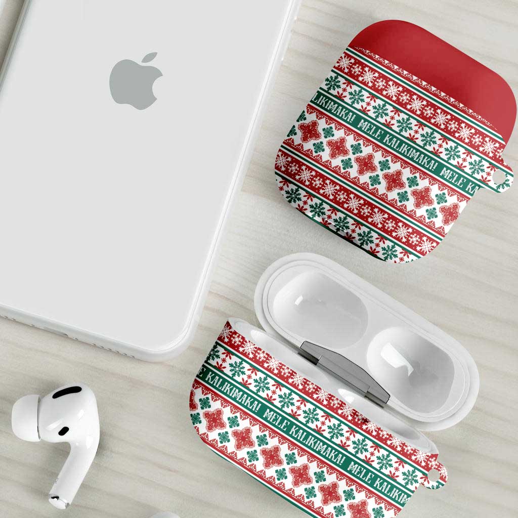 Mele Kalikimaka Hawaii Christmas AirPods Case Hawaiian Quilt Pattern Style - Polynesian Pride