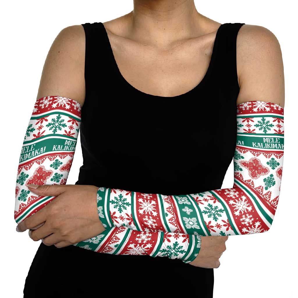 Mele Kalikimaka Hawaii Christmas Arm Sleeves Hawaiian Quilt Pattern Style - Polynesian Pride