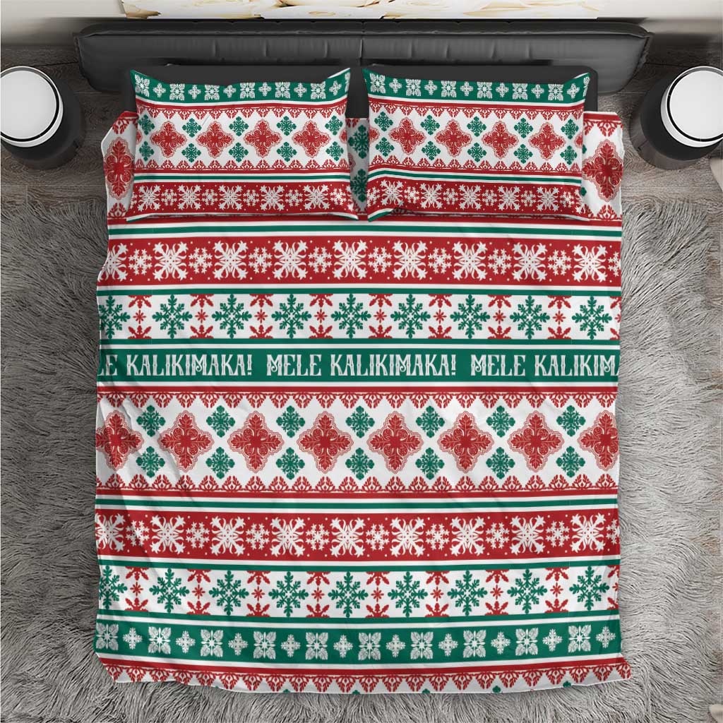 Mele Kalikimaka Hawaii Christmas Bedding Set Hawaiian Quilt Pattern Style - Polynesian Pride