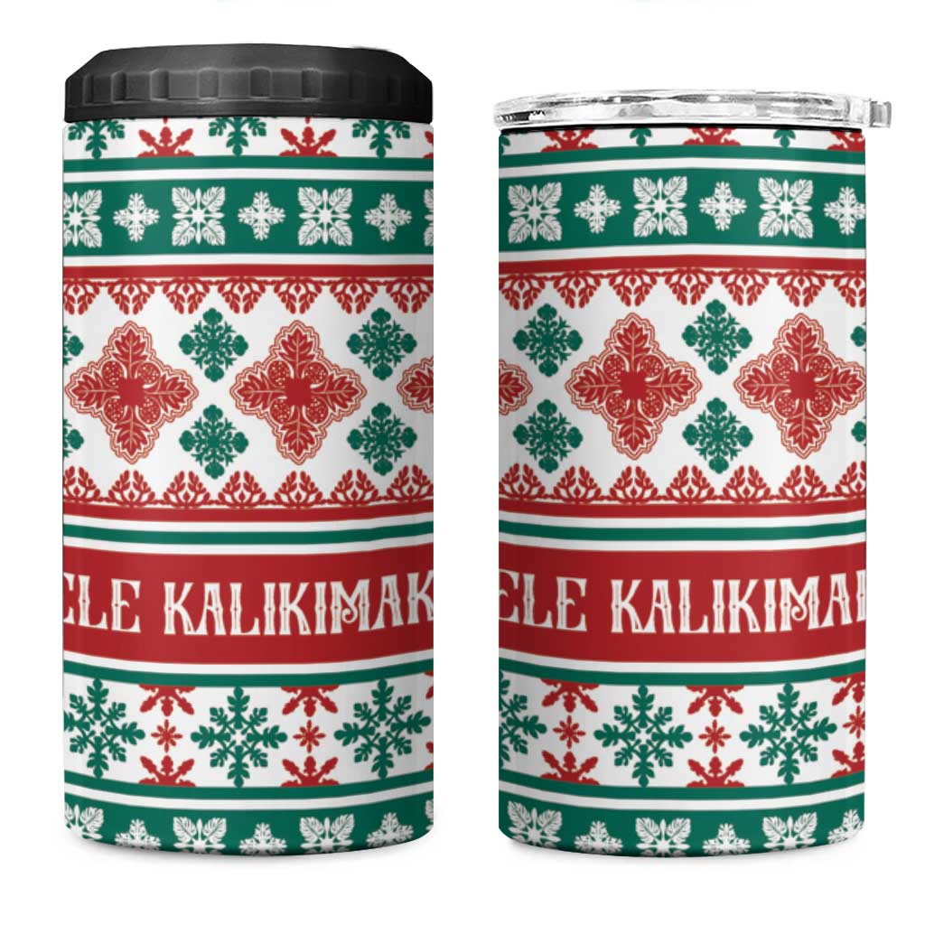 Mele Kalikimaka Hawaii Christmas 4 in 1 Can Cooler Tumbler Hawaiian Quilt Pattern Style - Polynesian Pride
