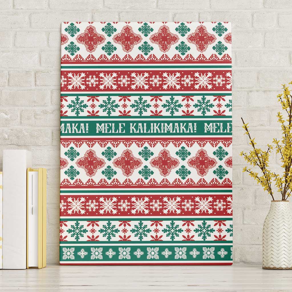 Mele Kalikimaka Hawaii Christmas Canvas Wall Art Hawaiian Quilt Pattern Style - Polynesian Pride