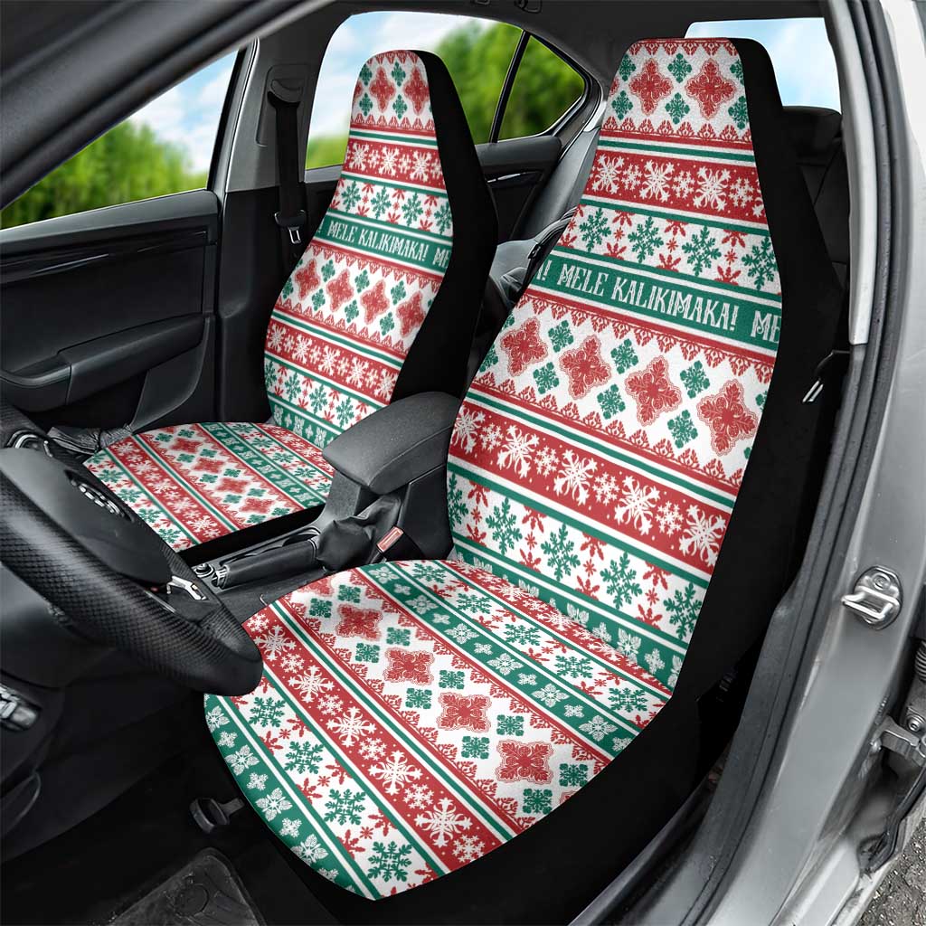 Mele Kalikimaka Hawaii Christmas Car Seat Cover Hawaiian Quilt Pattern Style - Polynesian Pride
