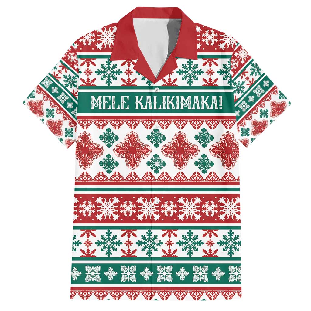 Mele Kalikimaka Hawaii Christmas Family Matching Short Sleeve Bodycon Dress and Hawaiian Shirt Hawaiian Quilt Pattern Style LT9 Dad's Shirt - Short Sleeve Beige - Polynesian Pride