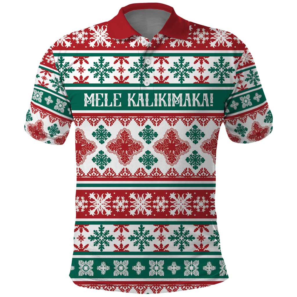 Mele Kalikimaka Hawaii Christmas Polo Shirt Hawaiian Quilt Pattern Style - Polynesian Pride