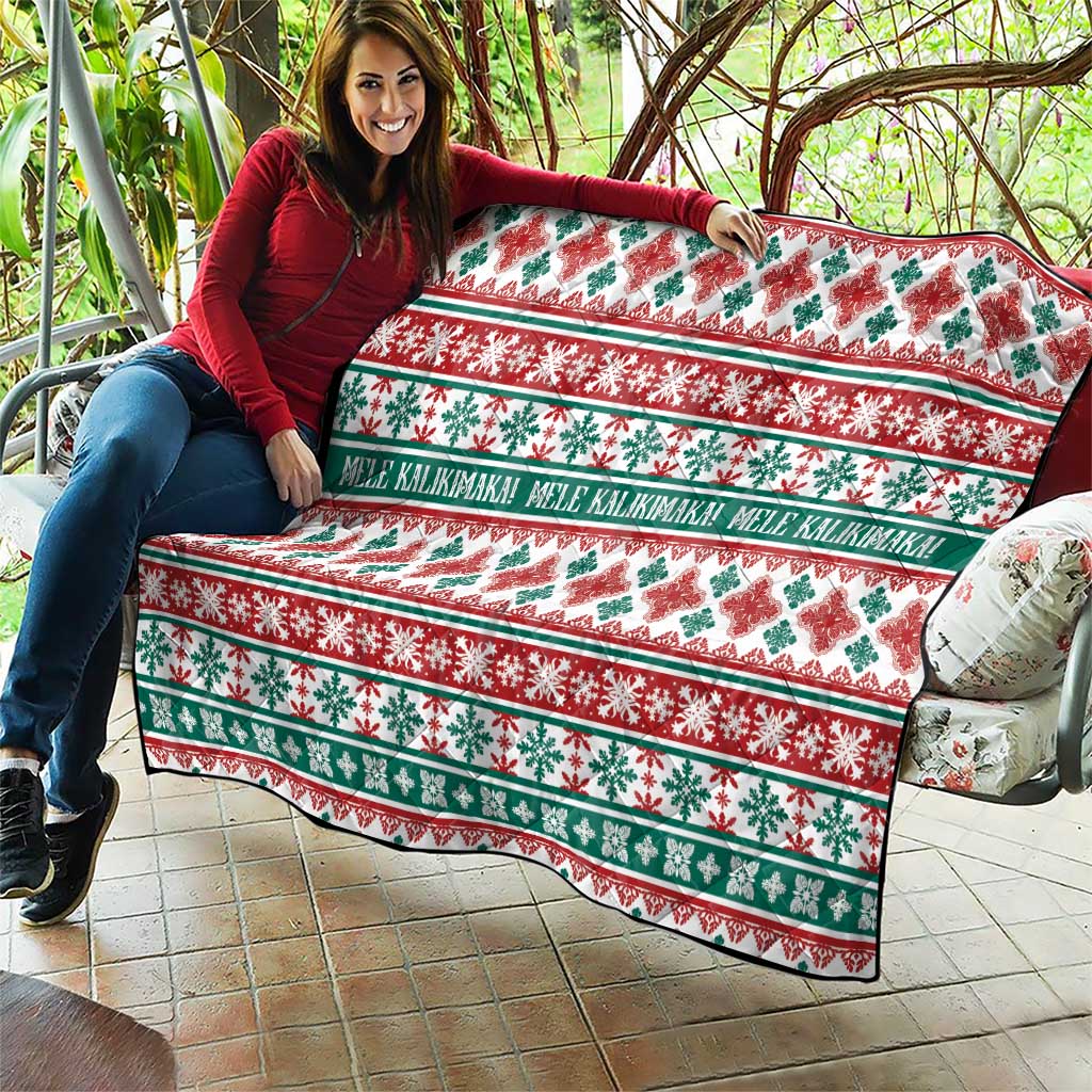 Mele Kalikimaka Hawaii Christmas Quilt Hawaiian Quilt Pattern Style - Polynesian Pride