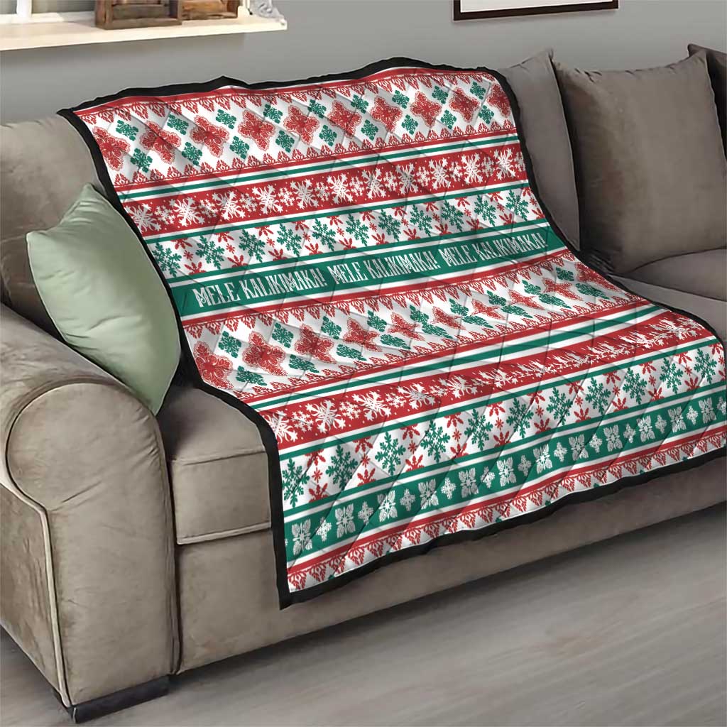 Mele Kalikimaka Hawaii Christmas Quilt Hawaiian Quilt Pattern Style - Polynesian Pride