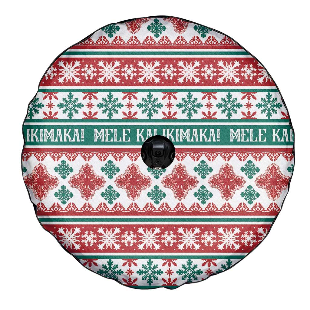Mele Kalikimaka Hawaii Christmas Spare Tire Cover Hawaiian Quilt Pattern Style - Polynesian Pride