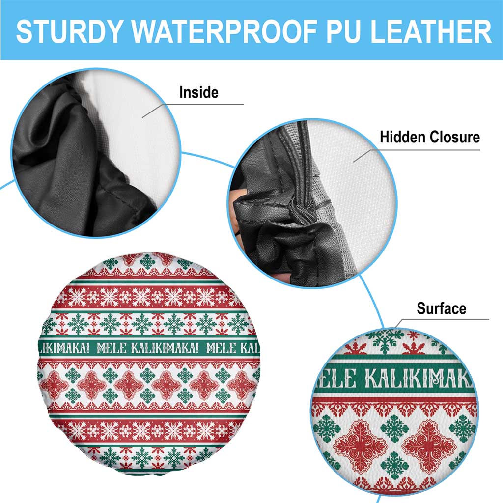 Mele Kalikimaka Hawaii Christmas Spare Tire Cover Hawaiian Quilt Pattern Style - Polynesian Pride