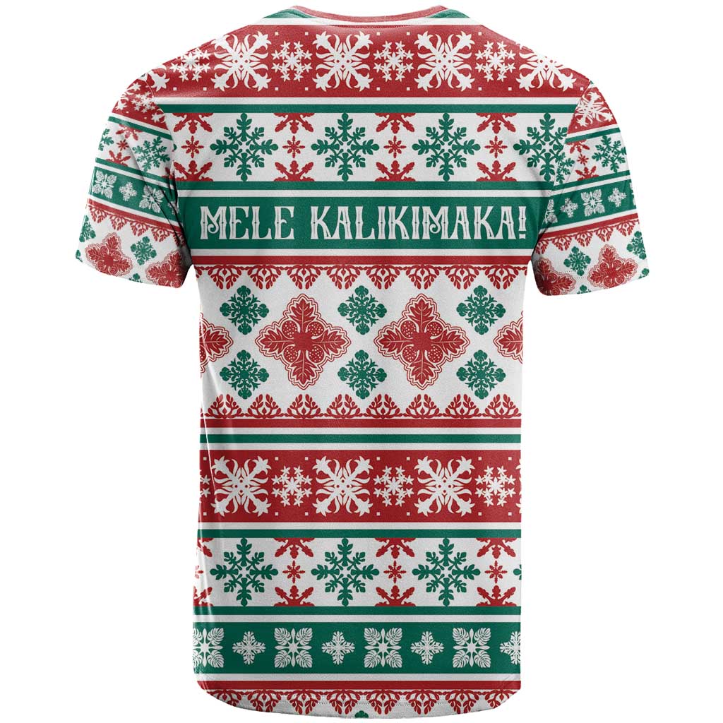Mele Kalikimaka Hawaii Christmas T Shirt Hawaiian Quilt Pattern Style - Polynesian Pride