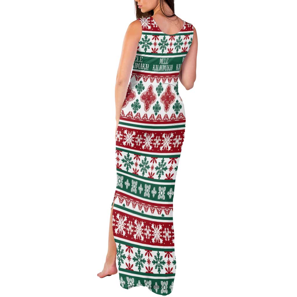 Mele Kalikimaka Hawaii Christmas Tank Maxi Dress Hawaiian Quilt Pattern Style - Polynesian Pride