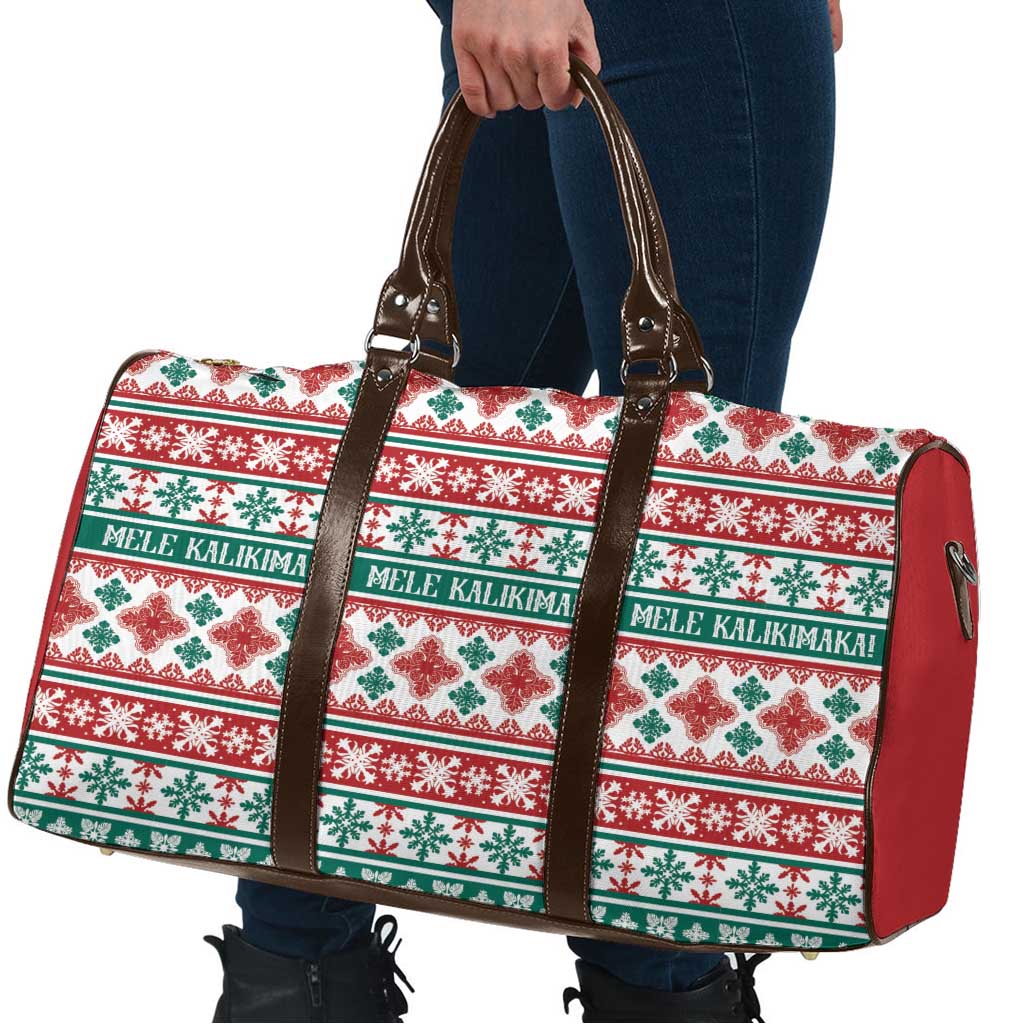 Mele Kalikimaka Hawaii Christmas Travel Bag Hawaiian Quilt Pattern Style - Polynesian Pride