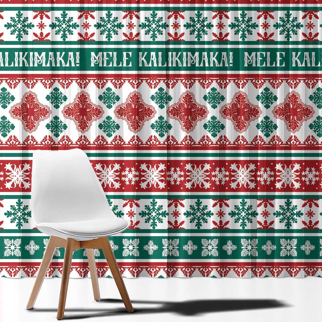 Mele Kalikimaka Hawaii Christmas Window Curtain Hawaiian Quilt Pattern Style - Polynesian Pride