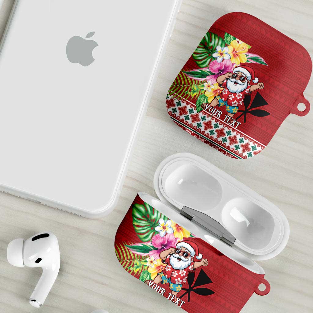 Santa Surf Mele Kalikimaka Personalized AirPods Case Aloha Tropical Christmas Vibes - Polynesian Pride