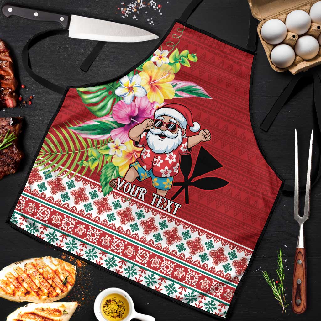 Santa Surf Mele Kalikimaka Personalized Apron Aloha Tropical Christmas Vibes - Polynesian Pride