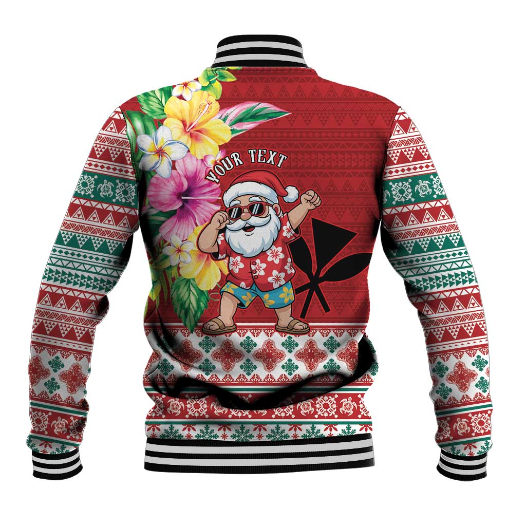 Santa Surf Mele Kalikimaka Personalized Baseball Jacket Aloha Tropical Christmas Vibes - Polynesian Pride