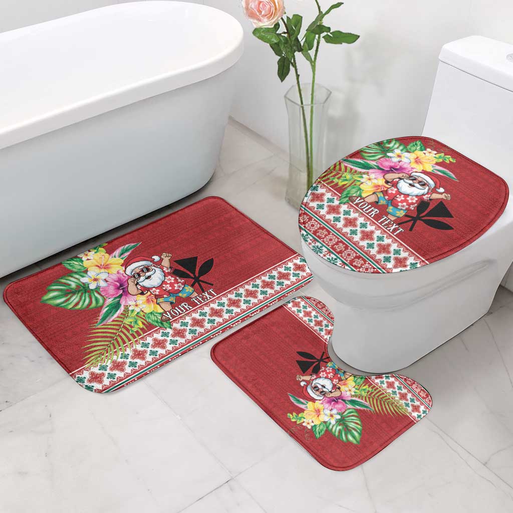 Santa Surf Mele Kalikimaka Personalized Bathroom Set Aloha Tropical Christmas Vibes - Polynesian Pride