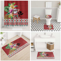 Santa Surf Mele Kalikimaka Personalized Bathroom Set Aloha Tropical Christmas Vibes - Polynesian Pride