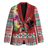 Santa Surf Mele Kalikimaka Personalized Blazer Aloha Tropical Christmas Vibes - Polynesian Pride