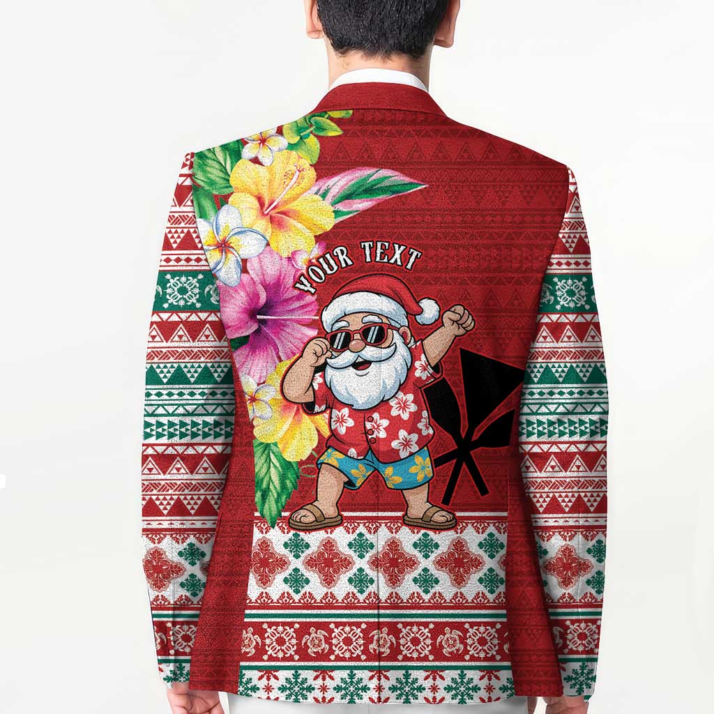 Santa Surf Mele Kalikimaka Personalized Blazer Aloha Tropical Christmas Vibes - Polynesian Pride