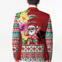 Santa Surf Mele Kalikimaka Personalized Blazer Aloha Tropical Christmas Vibes - Polynesian Pride