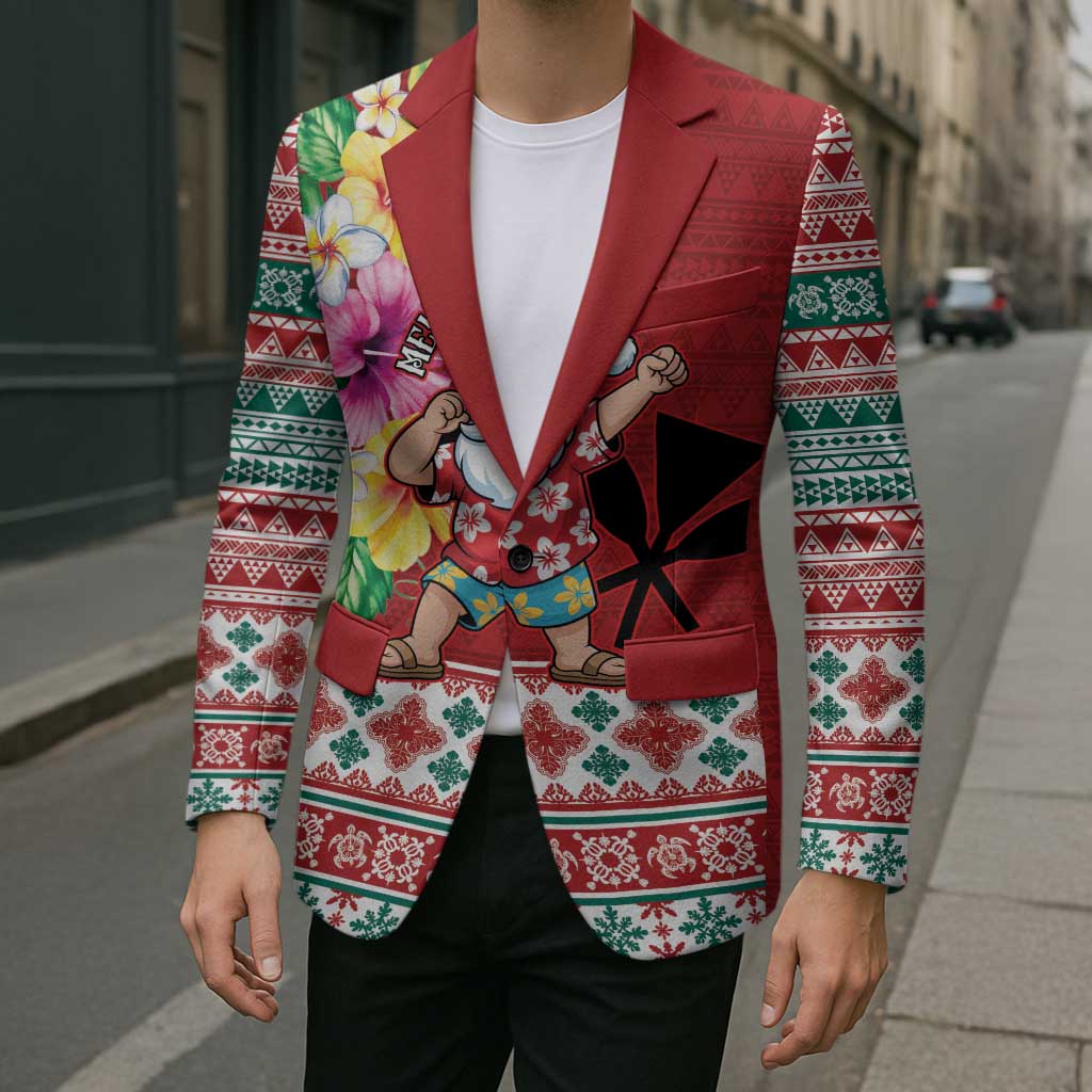 Santa Surf Mele Kalikimaka Personalized Blazer Aloha Tropical Christmas Vibes - Polynesian Pride