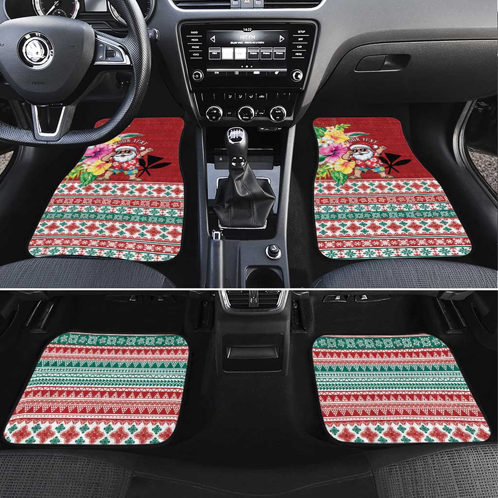 Santa Surf Mele Kalikimaka Personalized Car Mats Aloha Tropical Christmas Vibes - Polynesian Pride