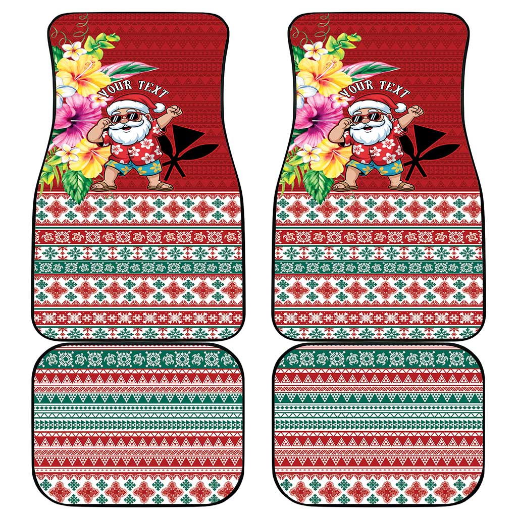 Santa Surf Mele Kalikimaka Personalized Car Mats Aloha Tropical Christmas Vibes - Polynesian Pride