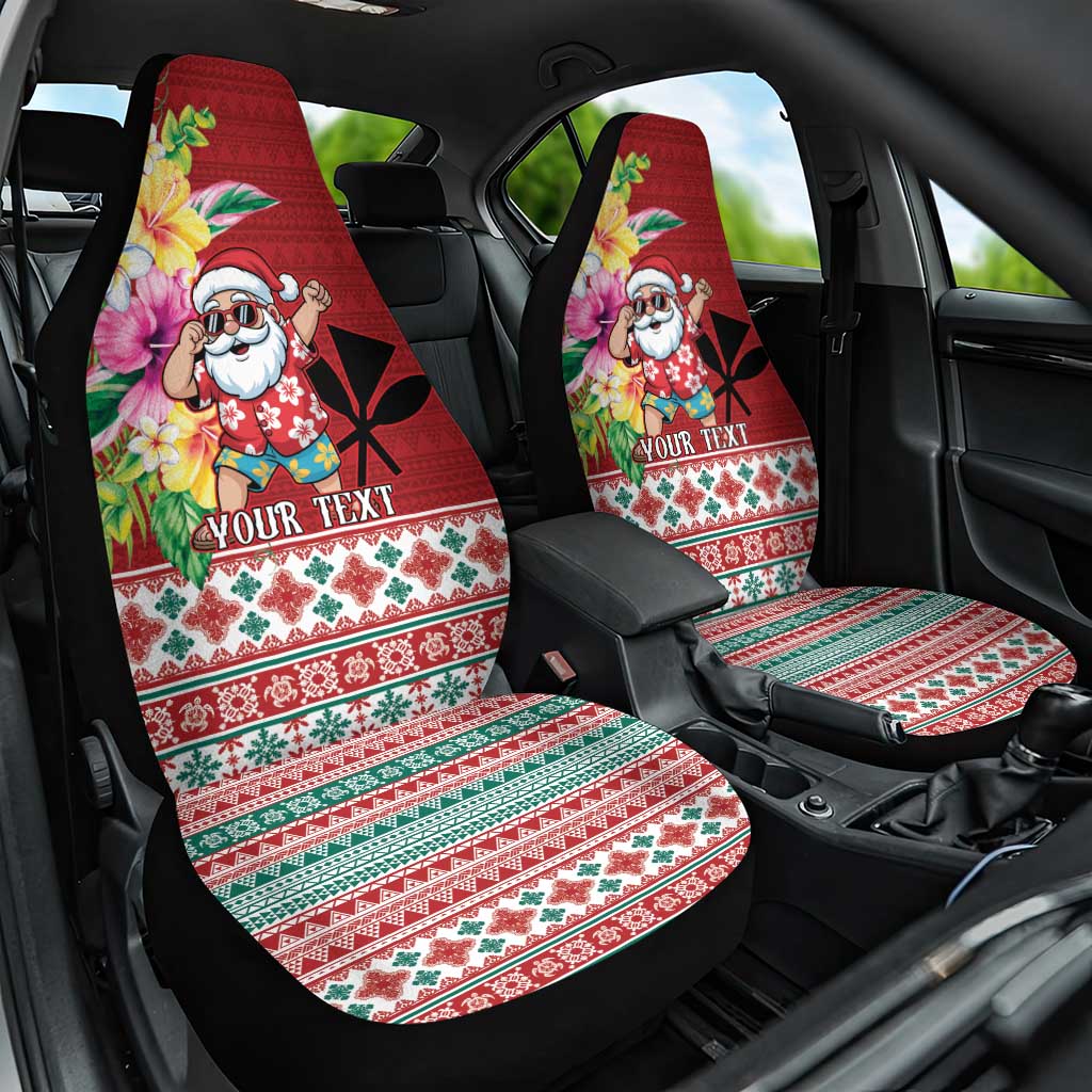 Santa Surf Mele Kalikimaka Personalized Car Seat Cover Aloha Tropical Christmas Vibes LT9 One Size Red - Polynesian Pride