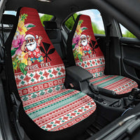 Santa Surf Mele Kalikimaka Personalized Car Seat Cover Aloha Tropical Christmas Vibes LT9 One Size Red - Polynesian Pride