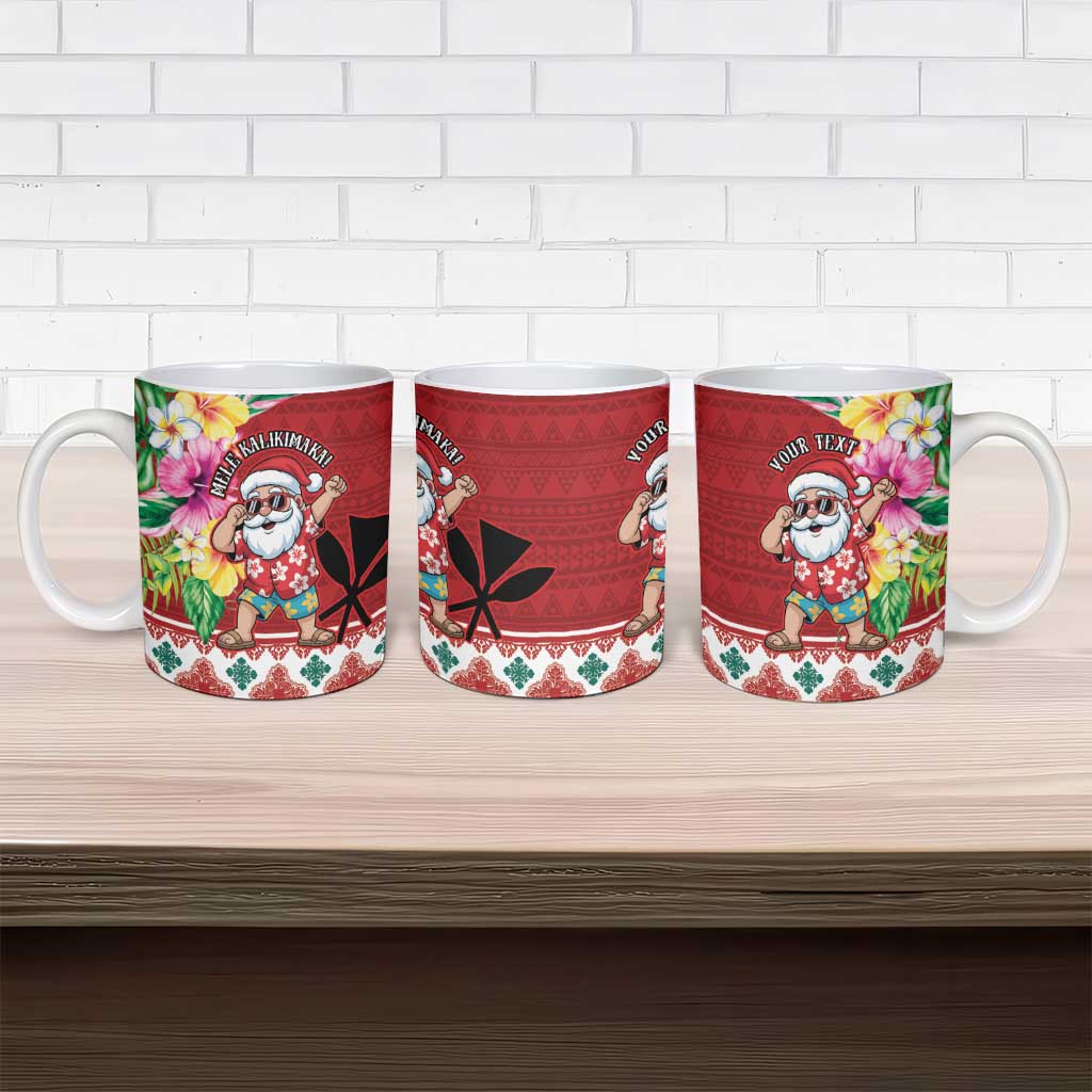 Santa Surf Mele Kalikimaka Personalized Ceramic Mug Aloha Tropical Christmas Vibes - Polynesian Pride