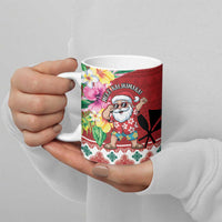 Santa Surf Mele Kalikimaka Personalized Ceramic Mug Aloha Tropical Christmas Vibes - Polynesian Pride