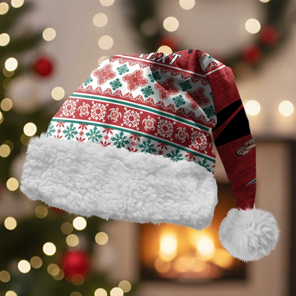 Santa Surf Mele Kalikimaka Personalized Christmas Santa Hat Aloha Tropical Christmas Vibes - Polynesian Pride