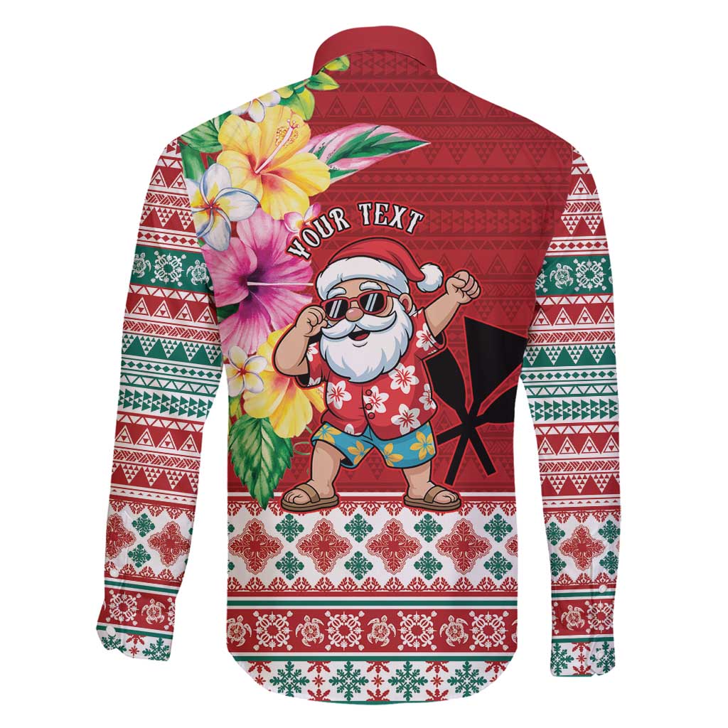 Santa Surf Mele Kalikimaka Personalized Family Matching Off Shoulder Maxi Dress and Hawaiian Shirt Aloha Tropical Christmas Vibes - Polynesian Pride