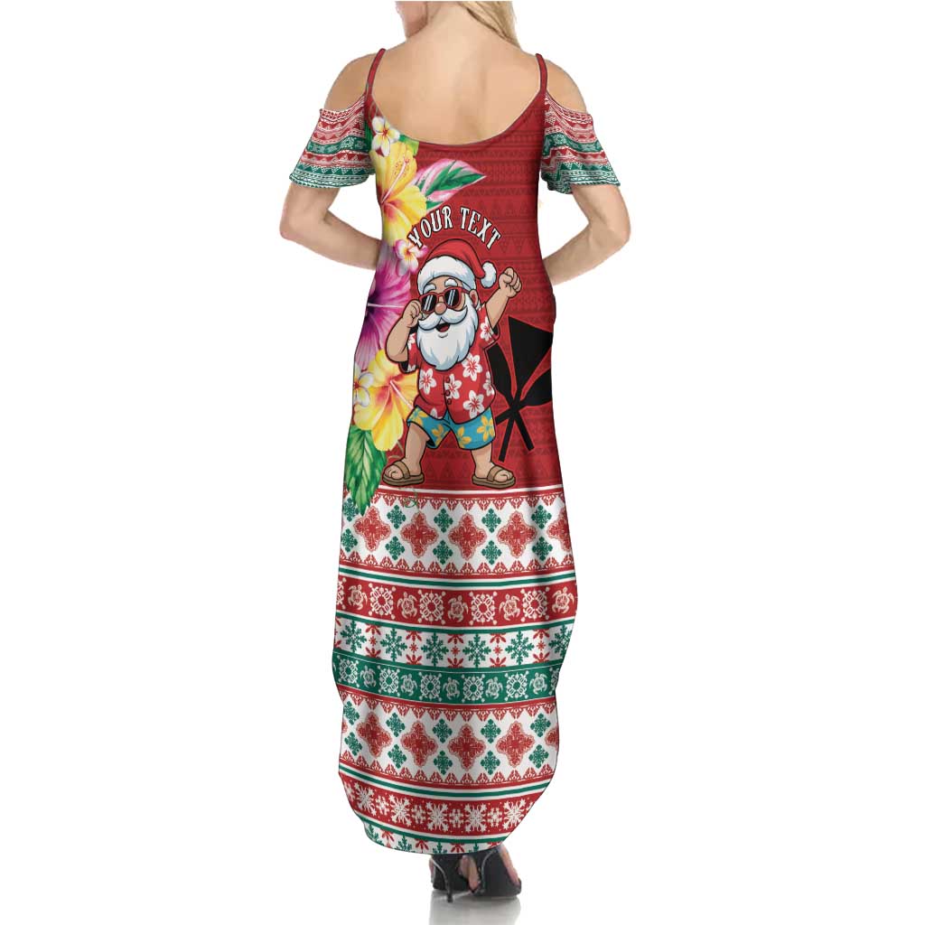 Santa Surf Mele Kalikimaka Personalized Family Matching Summer Maxi Dress and Hawaiian Shirt Aloha Tropical Christmas Vibes - Polynesian Pride