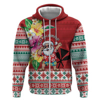 Santa Surf Mele Kalikimaka Personalized Hoodie Aloha Tropical Christmas Vibes - Polynesian Pride