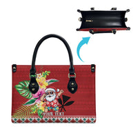 Santa Surf Mele Kalikimaka Personalized Leather Bag Aloha Tropical Christmas Vibes - Polynesian Pride