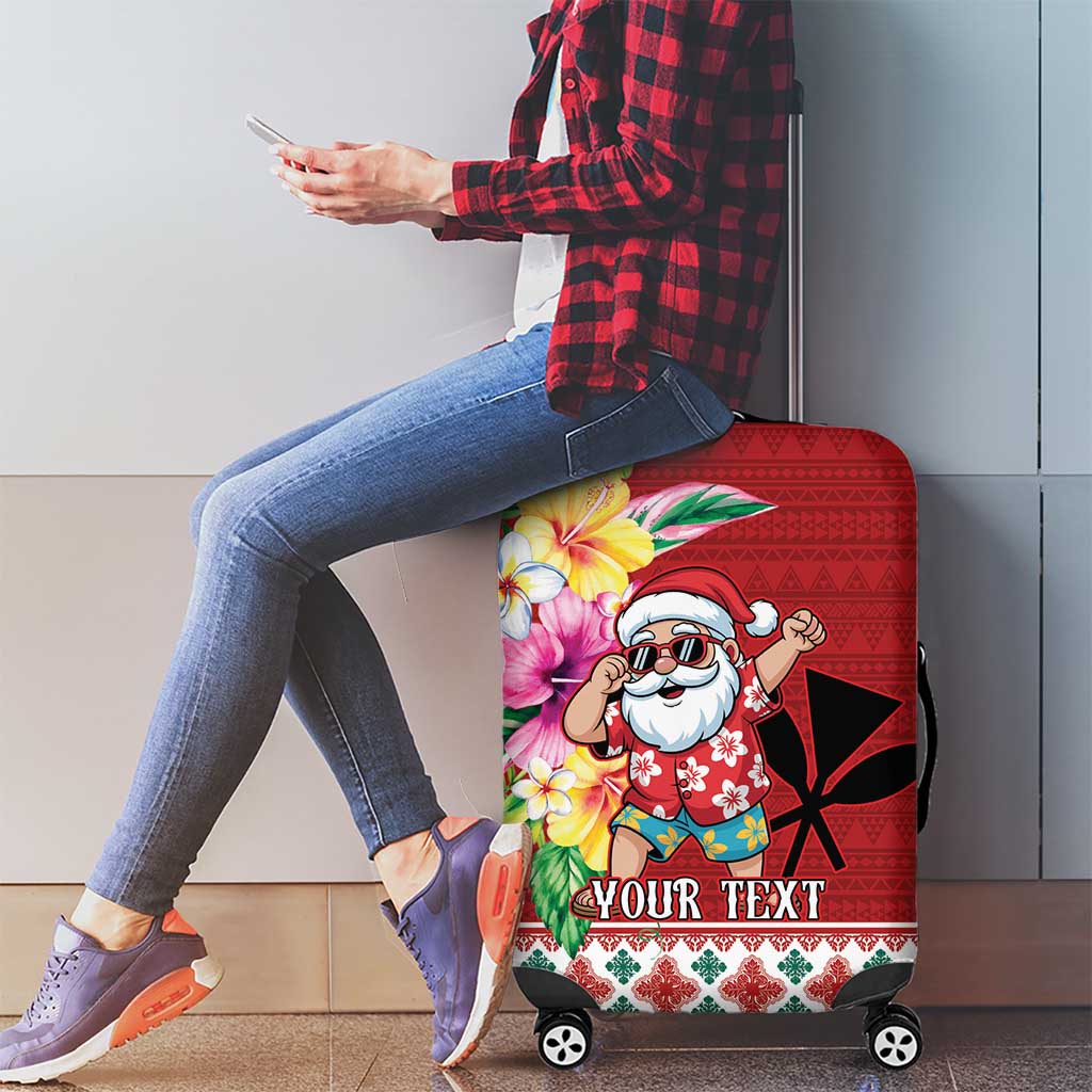 Santa Surf Mele Kalikimaka Personalized Luggage Cover Aloha Tropical Christmas Vibes - Polynesian Pride