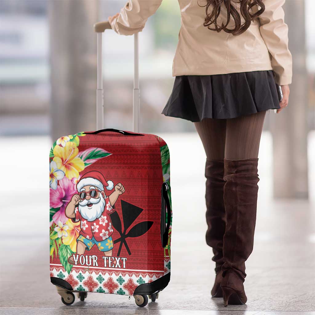 Santa Surf Mele Kalikimaka Personalized Luggage Cover Aloha Tropical Christmas Vibes - Polynesian Pride