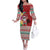 Santa Surf Mele Kalikimaka Personalized Off The Shoulder Long Sleeve Dress Aloha Tropical Christmas Vibes - Polynesian Pride