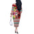 Santa Surf Mele Kalikimaka Personalized Off The Shoulder Long Sleeve Dress Aloha Tropical Christmas Vibes - Polynesian Pride