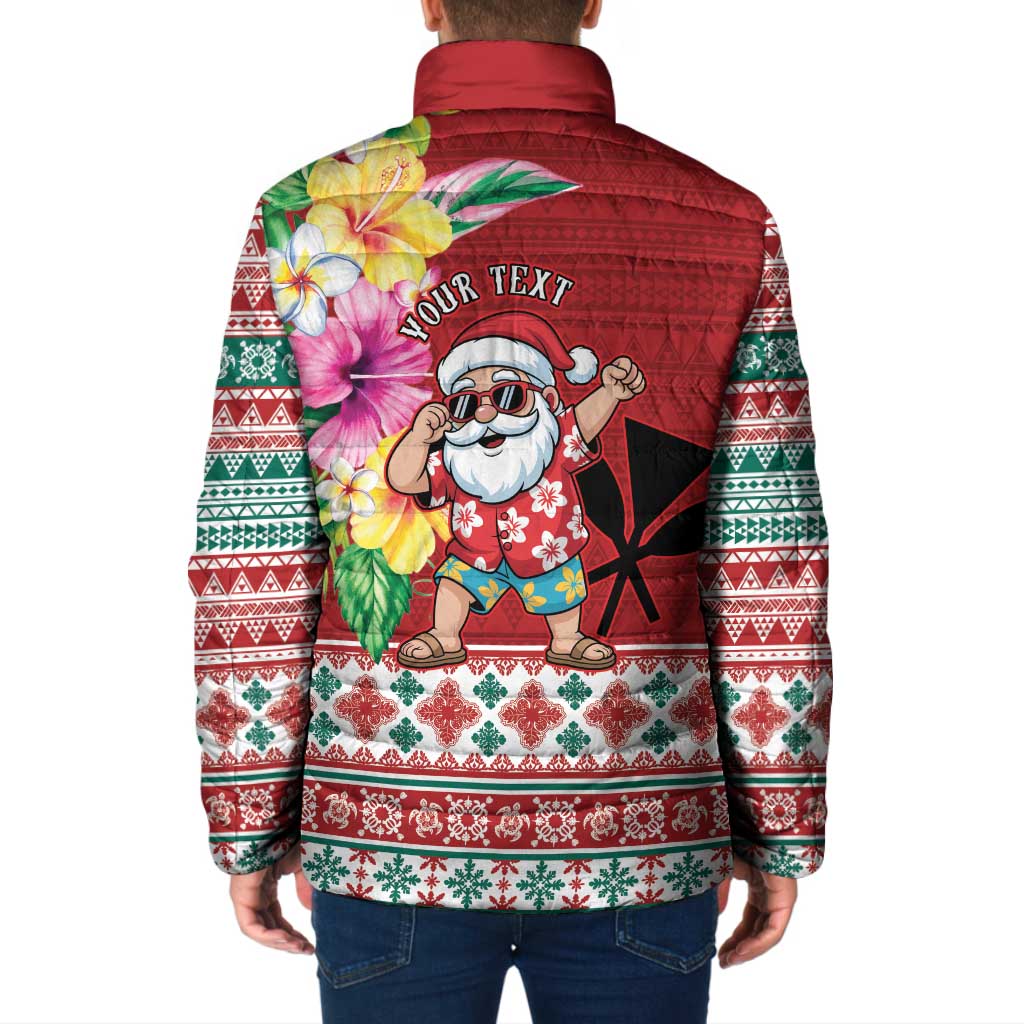 Santa Surf Mele Kalikimaka Personalized Padded Jacket Aloha Tropical Christmas Vibes - Polynesian Pride
