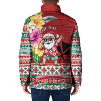Santa Surf Mele Kalikimaka Personalized Padded Jacket Aloha Tropical Christmas Vibes - Polynesian Pride
