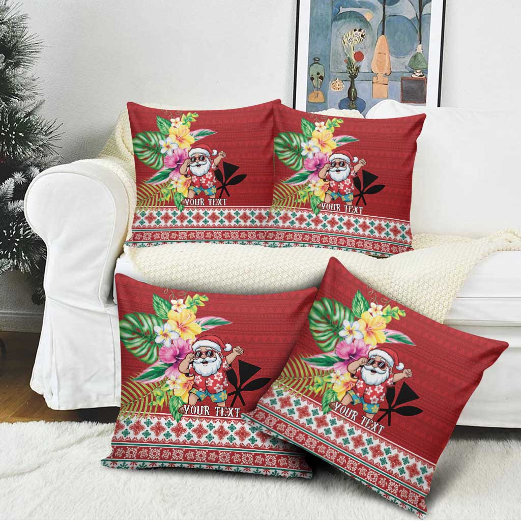 Santa Surf Mele Kalikimaka Personalized Pillow Cover Aloha Tropical Christmas Vibes - Polynesian Pride