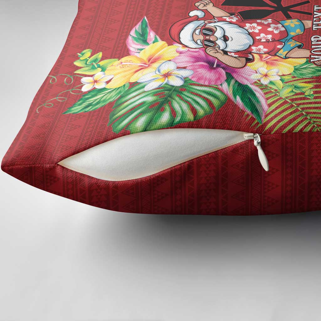 Santa Surf Mele Kalikimaka Personalized Pillow Cover Aloha Tropical Christmas Vibes - Polynesian Pride