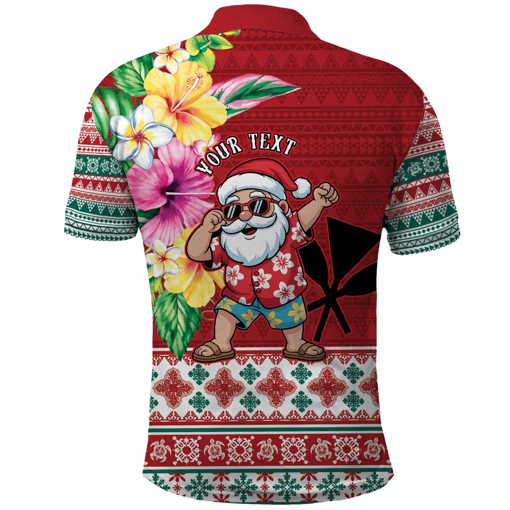 Santa Surf Mele Kalikimaka Personalized Polo Shirt Aloha Tropical Christmas Vibes - Polynesian Pride