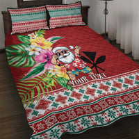 Santa Surf Mele Kalikimaka Personalized Quilt Bed Set Aloha Tropical Christmas Vibes - Polynesian Pride