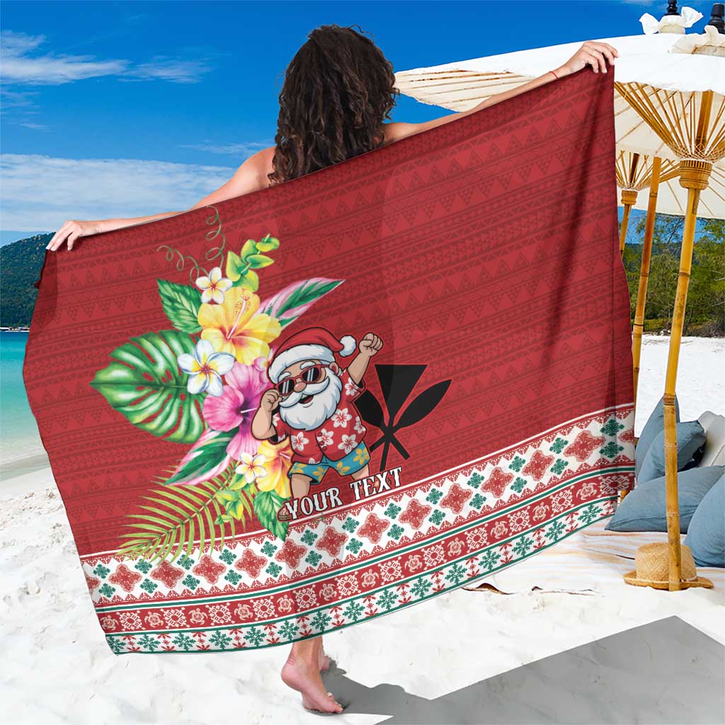 Santa Surf Mele Kalikimaka Personalized Sarong Aloha Tropical Christmas Vibes - Polynesian Pride