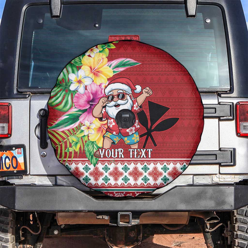 Santa Surf Mele Kalikimaka Personalized Spare Tire Cover Aloha Tropical Christmas Vibes - Polynesian Pride