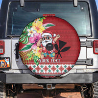 Santa Surf Mele Kalikimaka Personalized Spare Tire Cover Aloha Tropical Christmas Vibes - Polynesian Pride